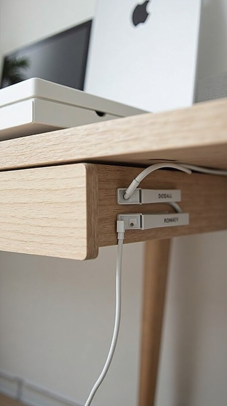 organized cords create minimalist aesthetic
