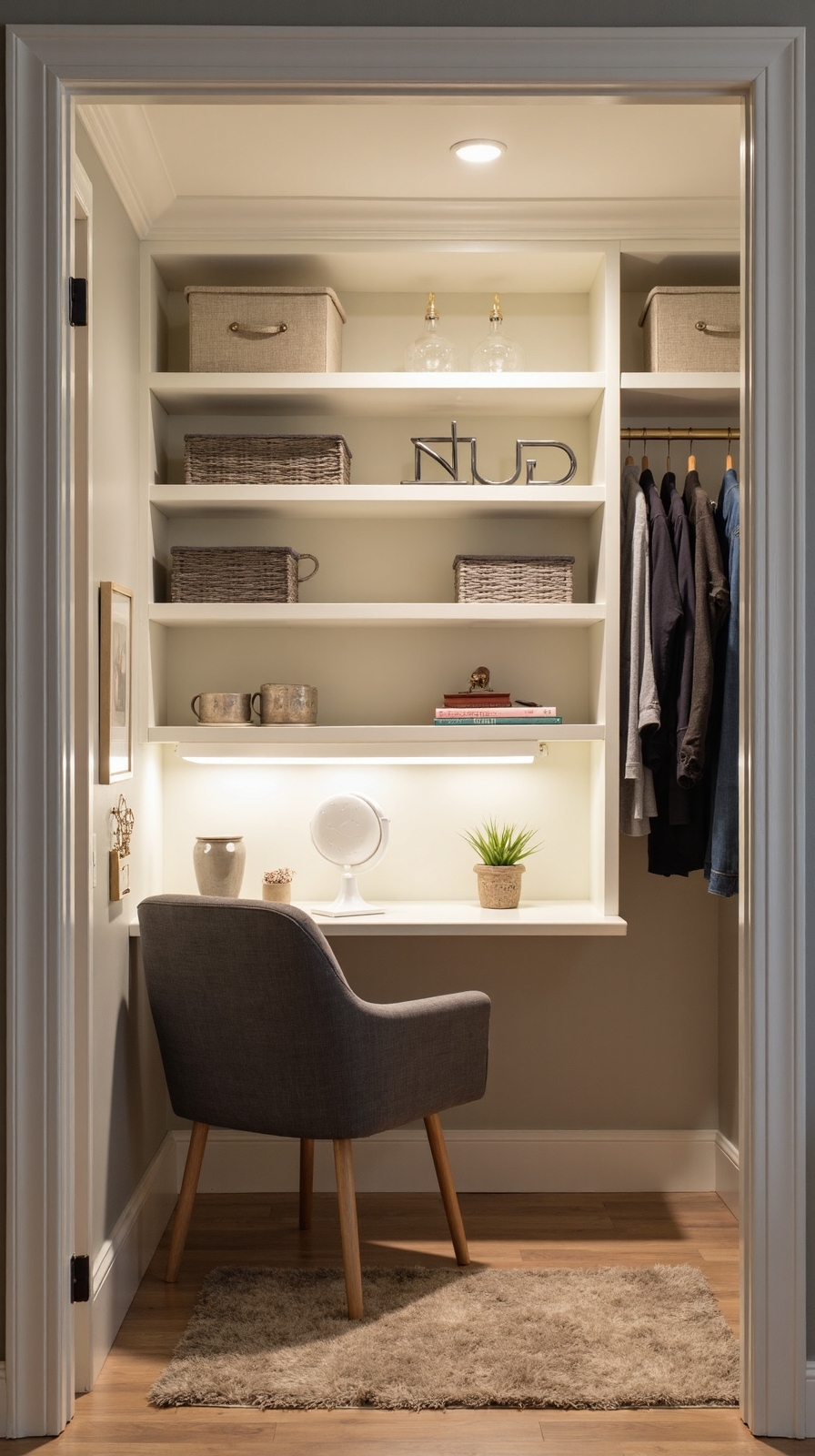 organized efficient multifunctional home office space