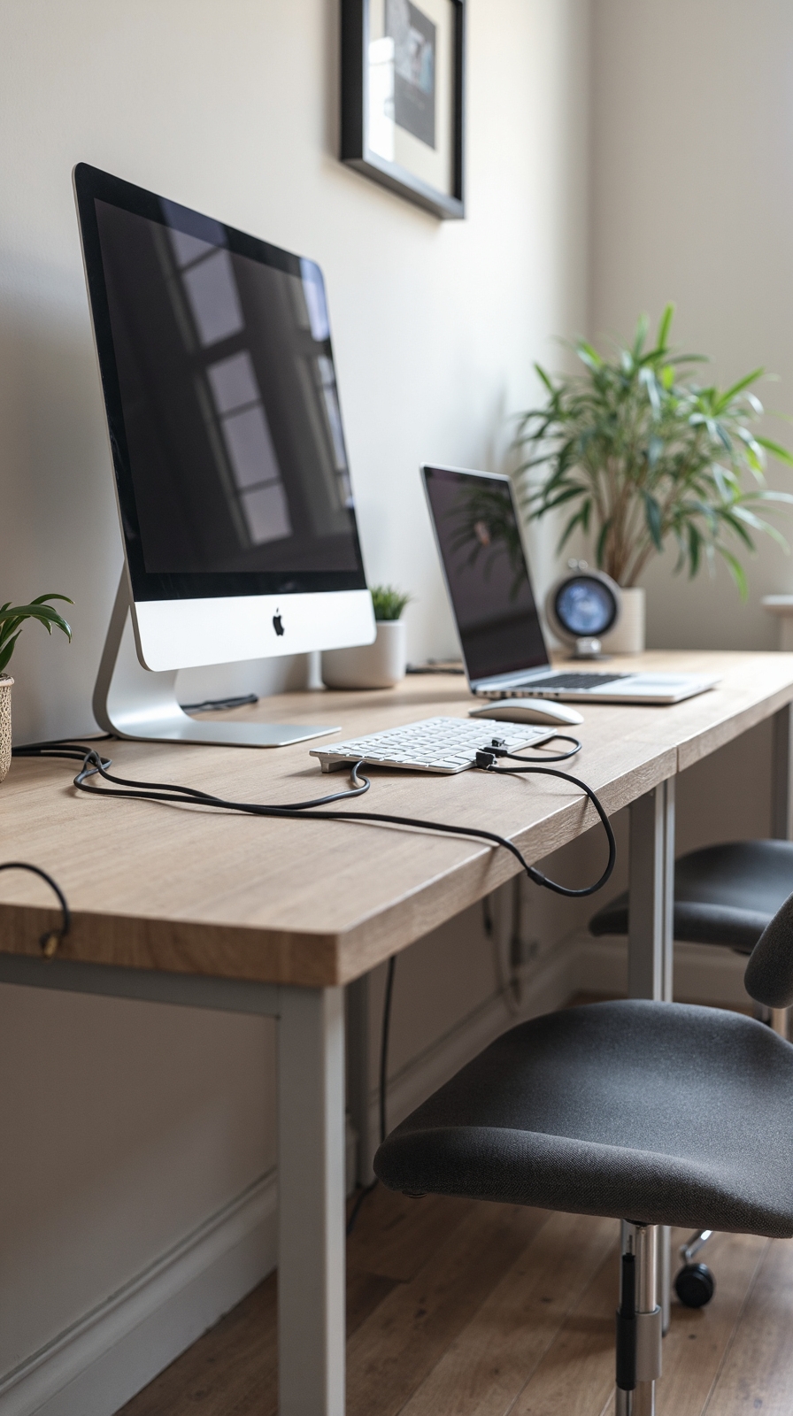 organized efficient professional workspace cable management
