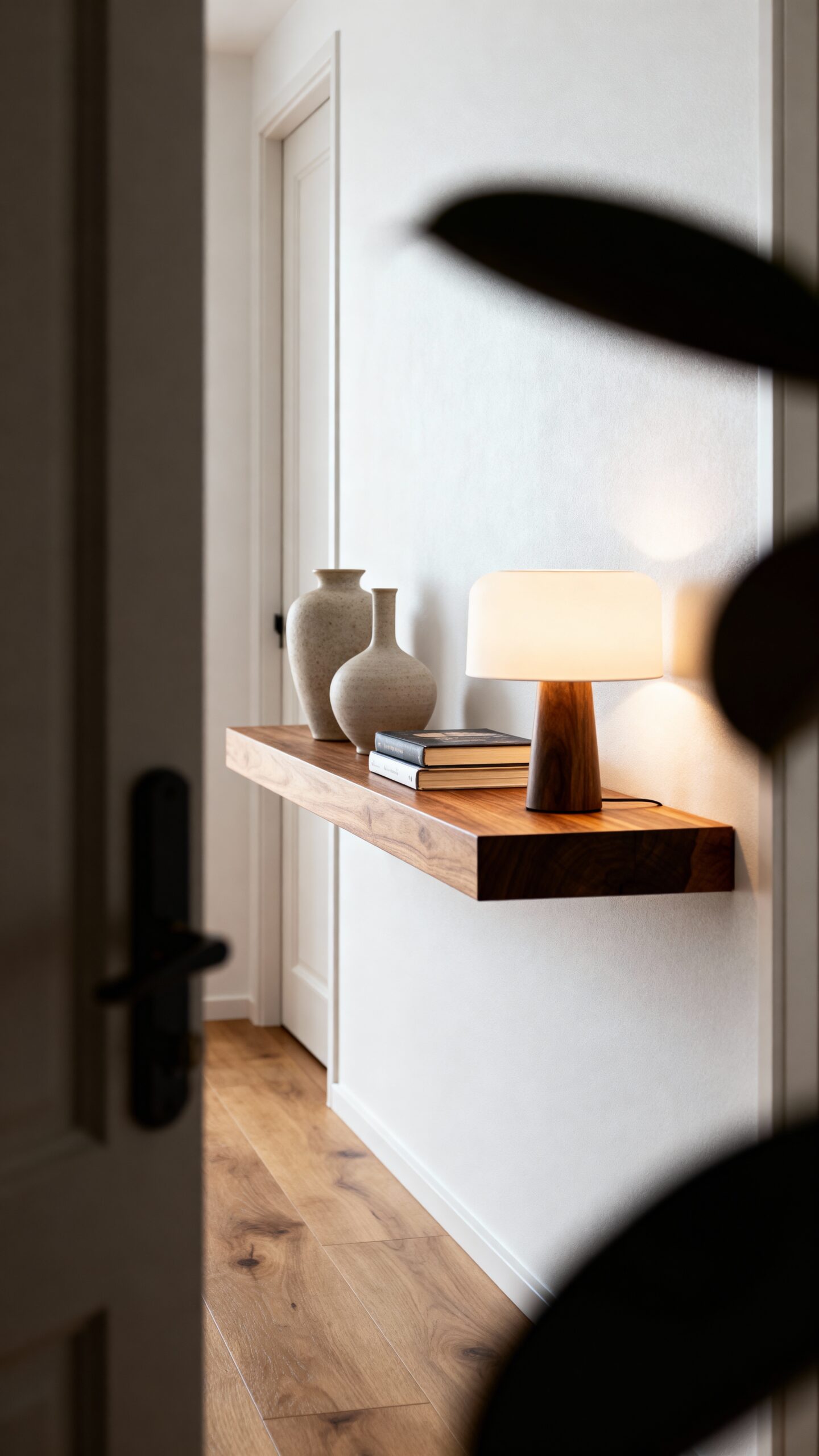 organized entry space saving wall mounted console