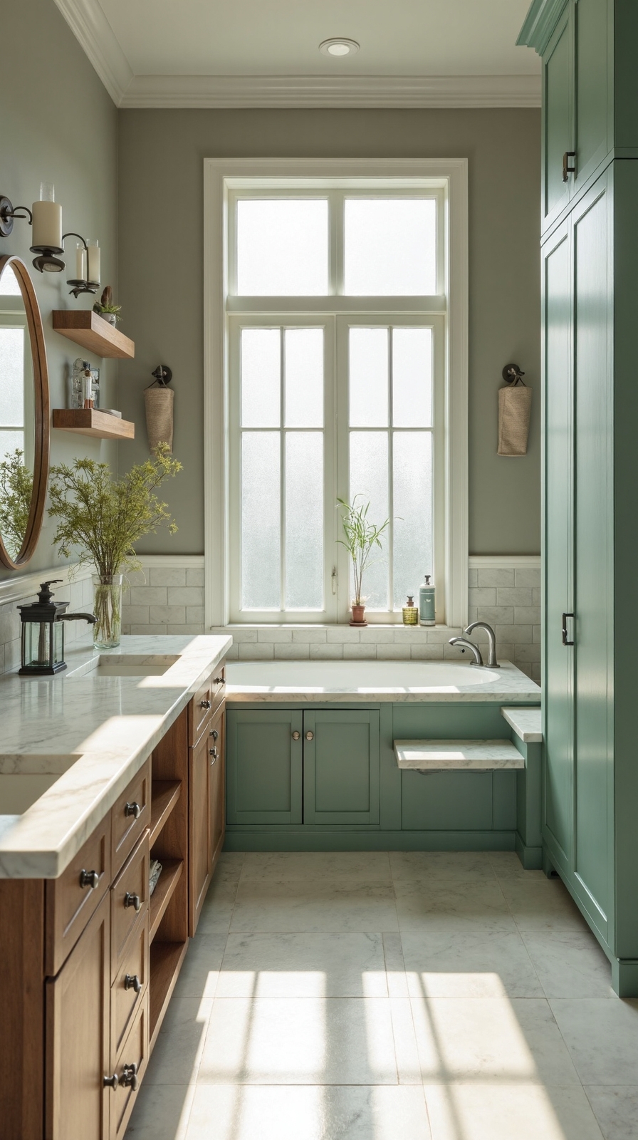 organized functional luxurious bathroom storage