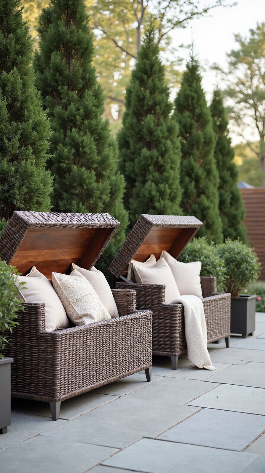 organized functional versatile outdoor storage benches