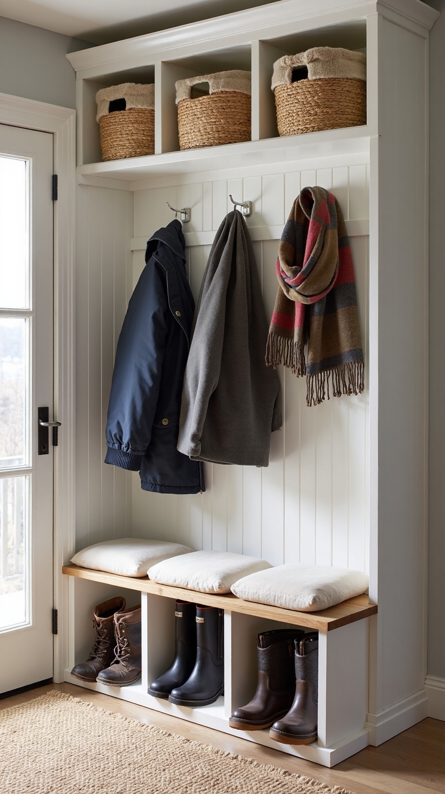 organized functional winter gear storage