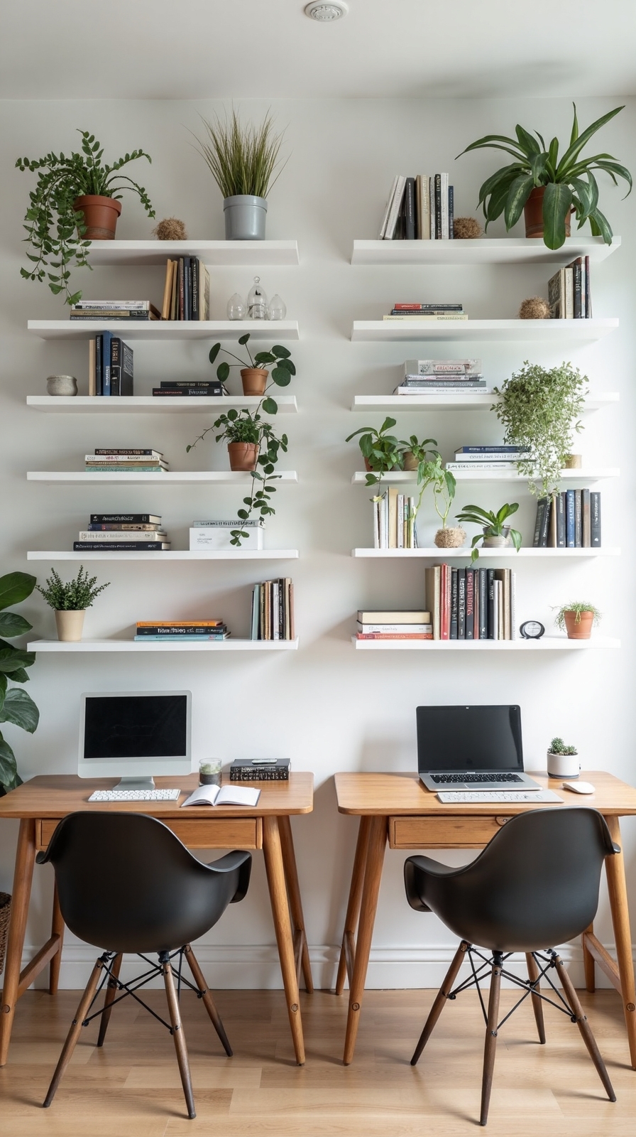 organized shared home office storage