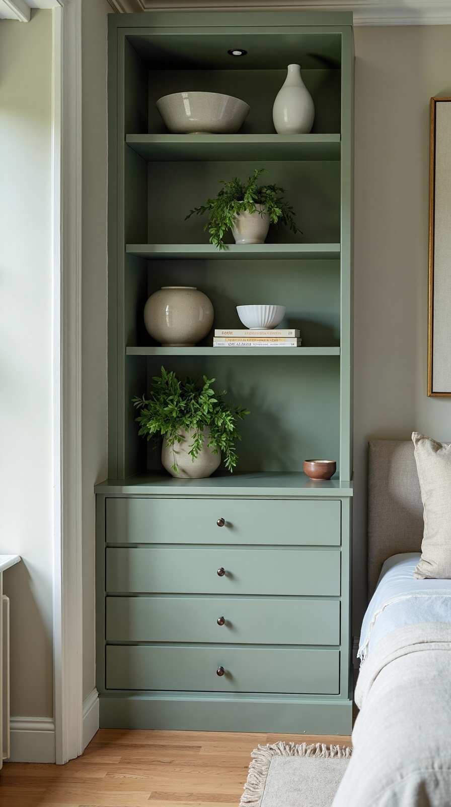 organized sophisticated soothing customized bedroom storage