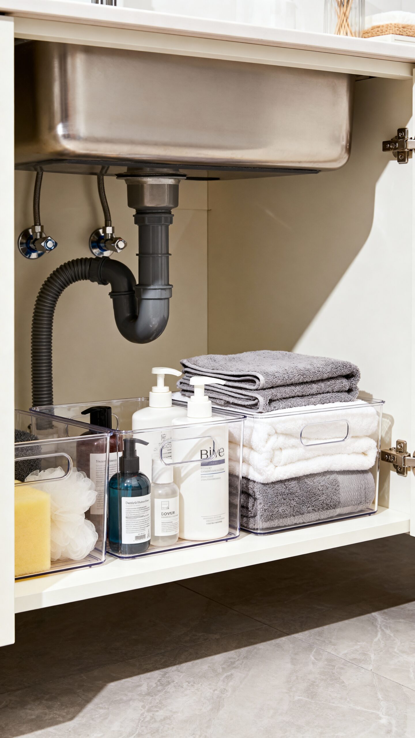 organized under sink storage solution