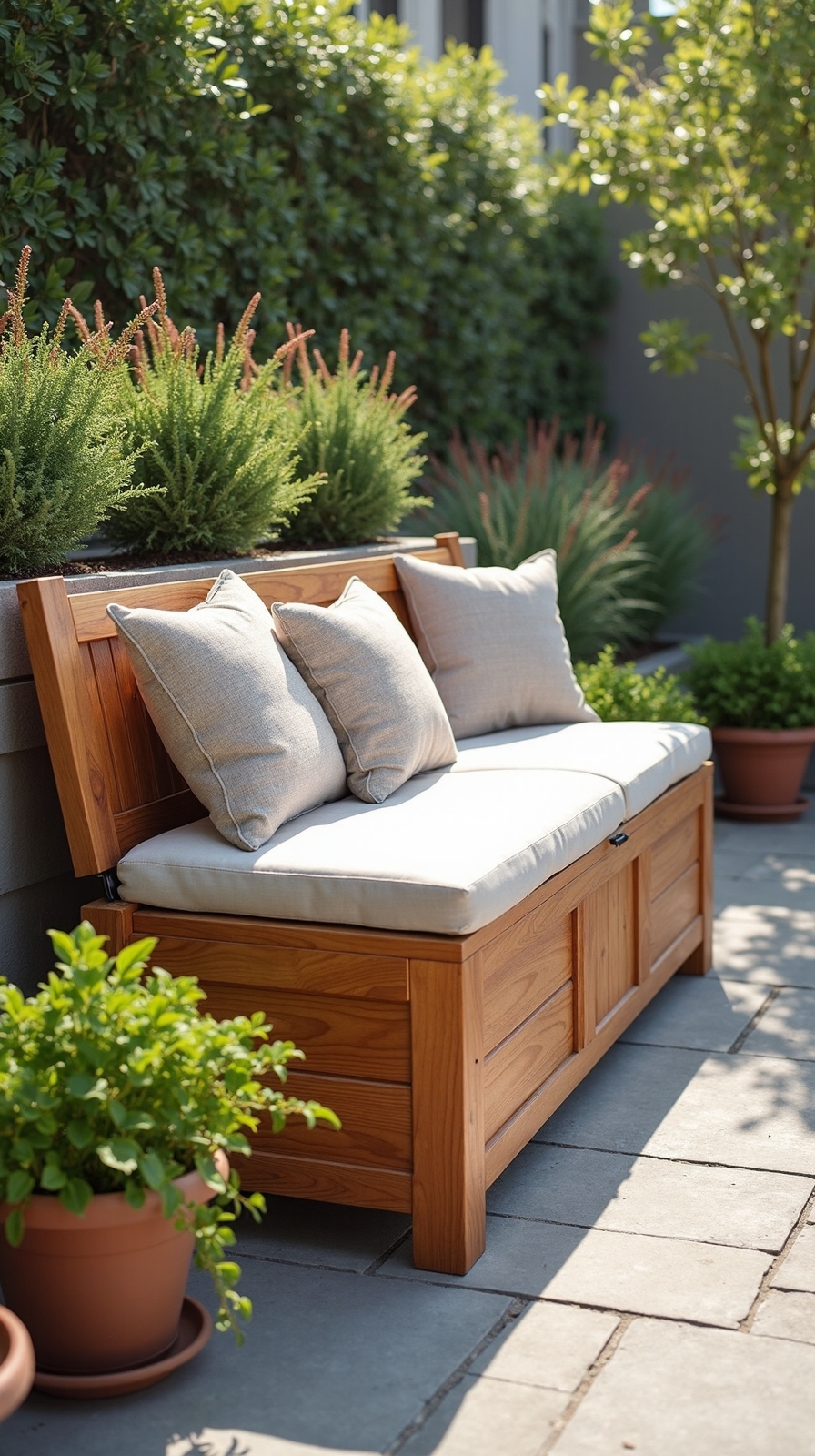 organized weather resistant outdoor storage benches