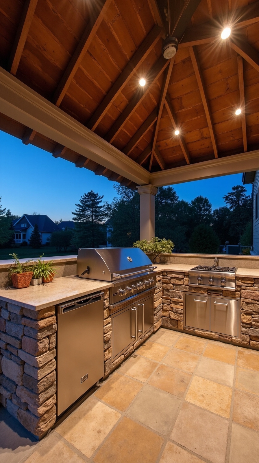 outdoor all weather cooking pavilion