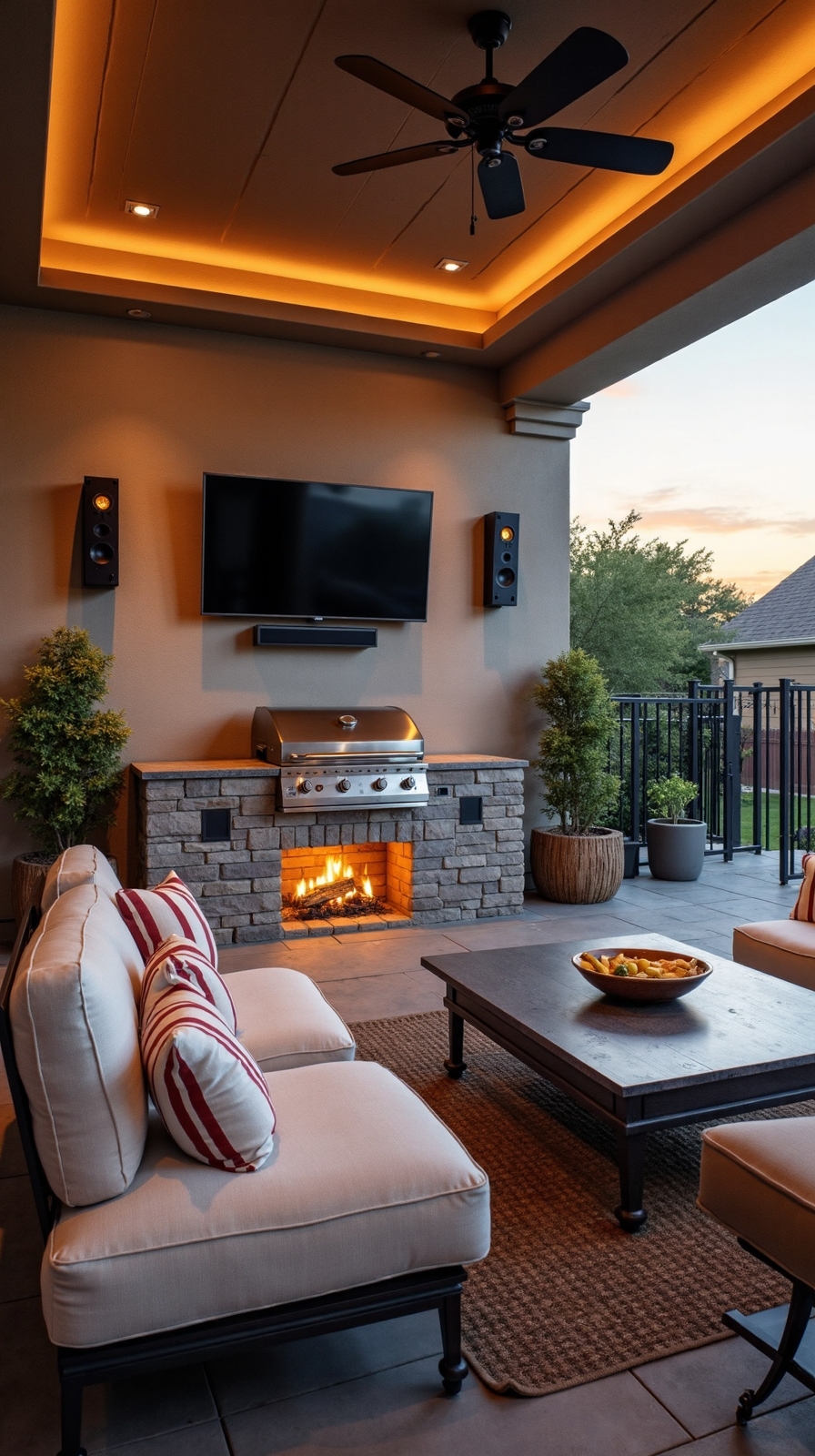 outdoor entertainment zone with multimedia