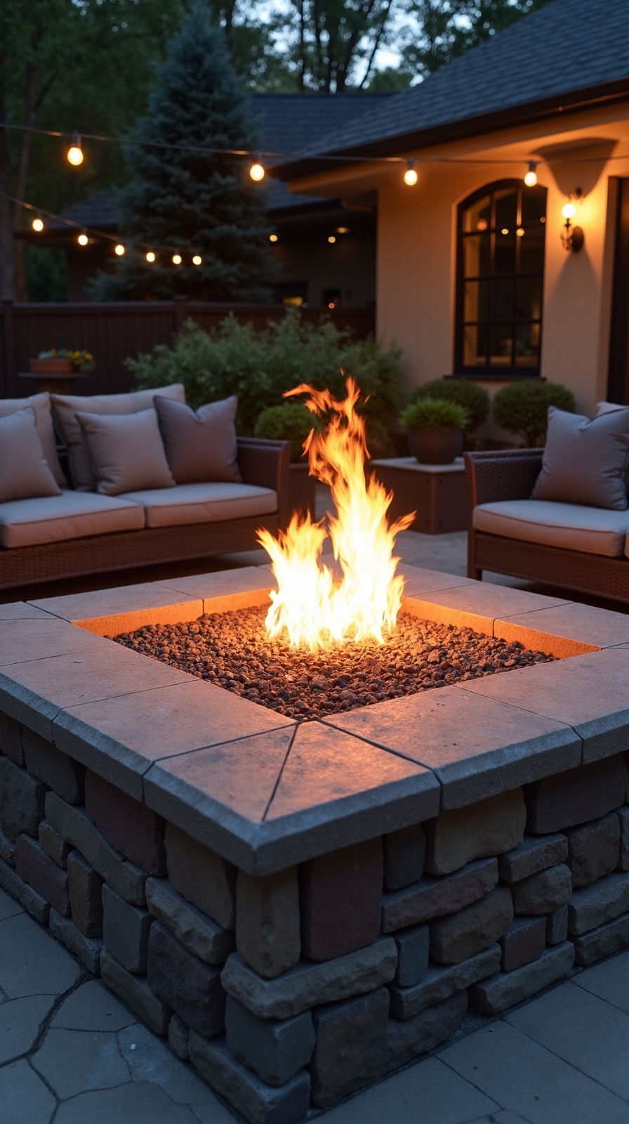 outdoor focal seating warmth aesthetic
