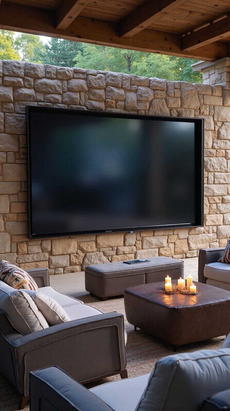 outdoor movie watching patio entertainment ideas