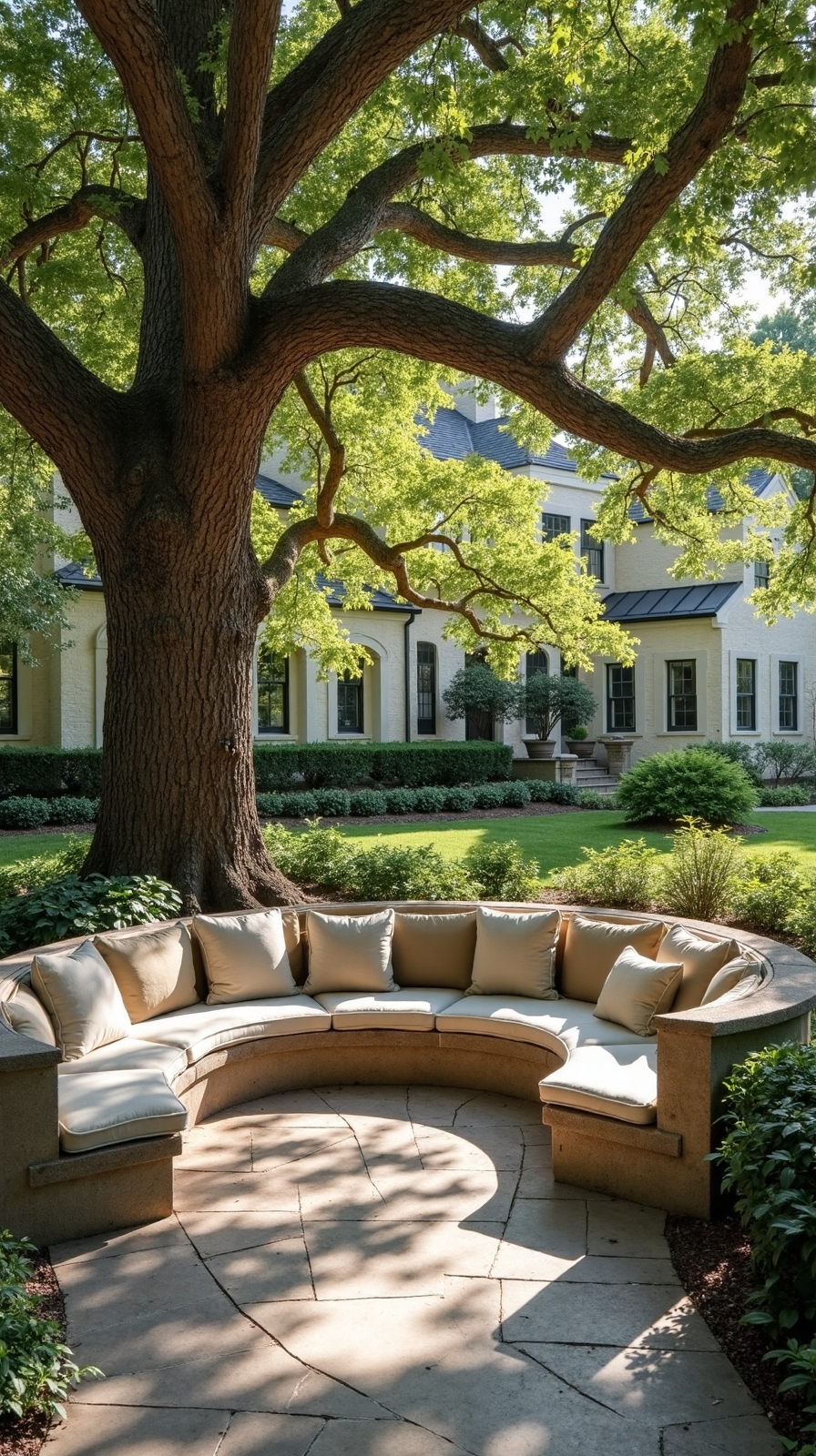 outdoor reading nook with built in seating