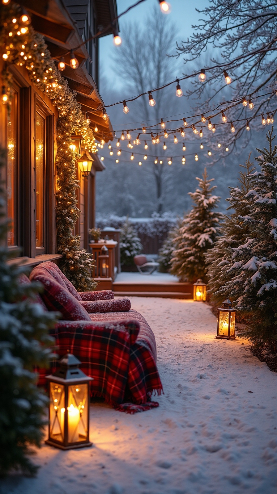 outdoor winter patio decor inspiration