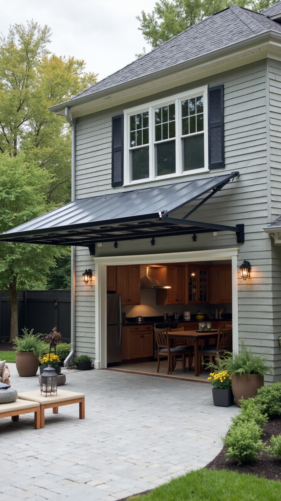 overhead lift storage ground level patio