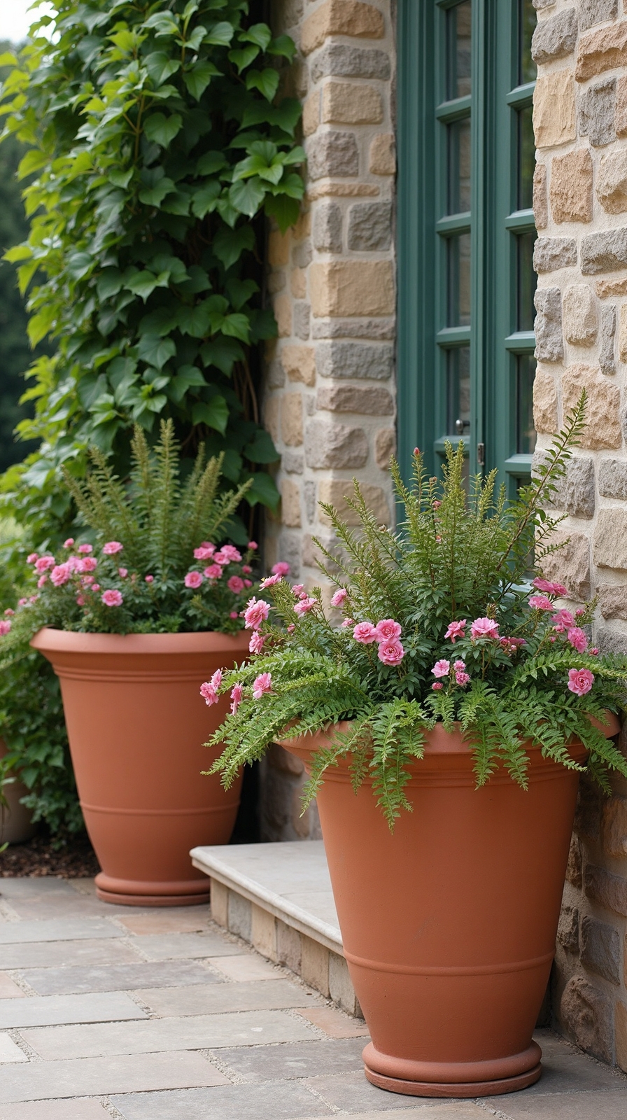 oversized ceramic vessels as outdoor focal points