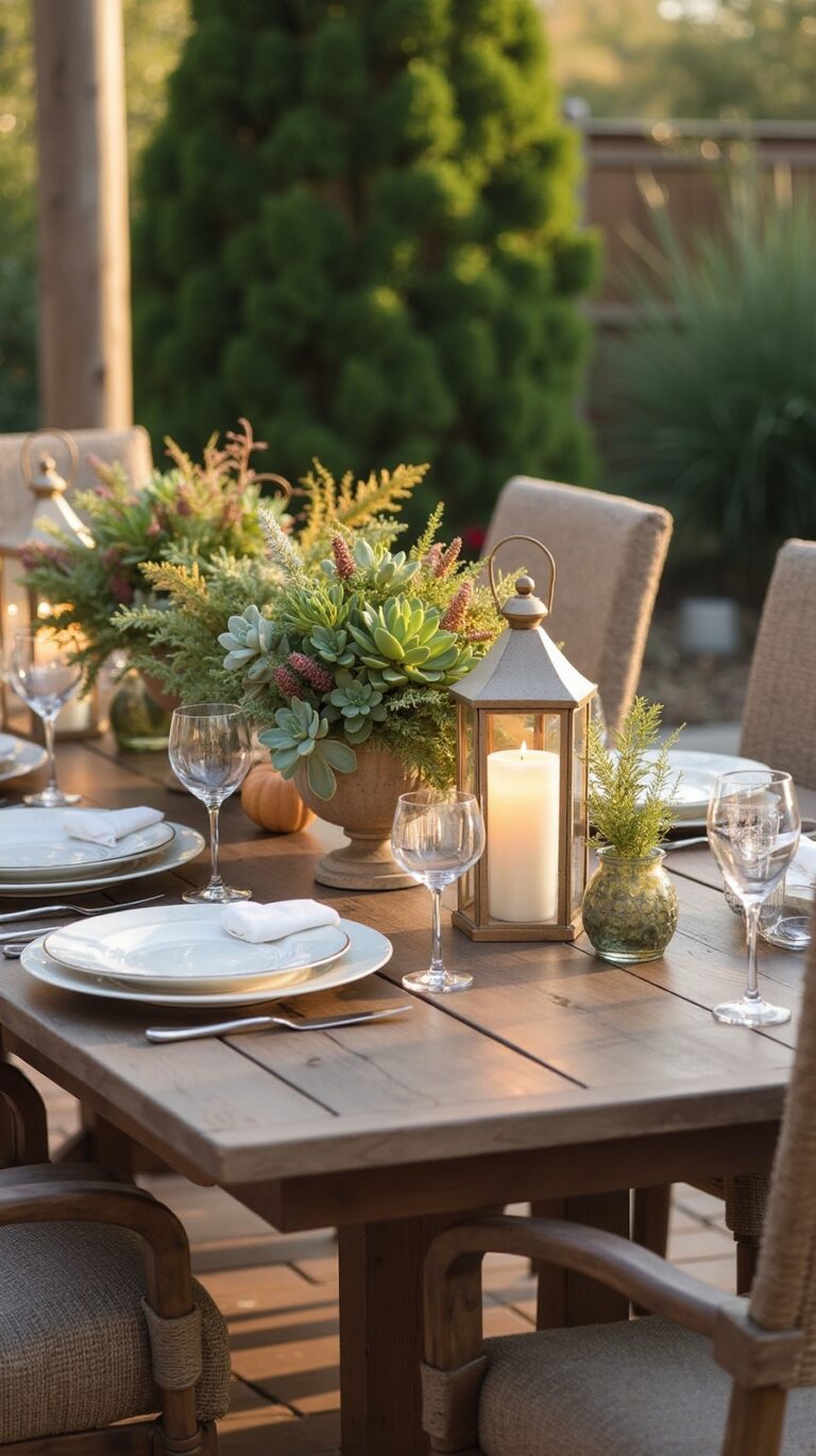 patio table centerpieces for outdoor dining