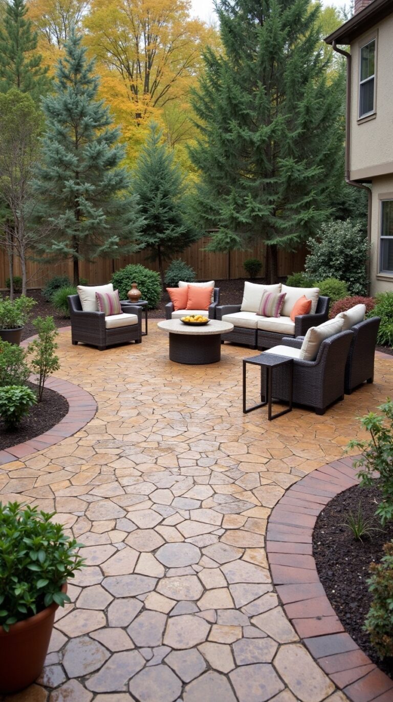 patterned stamped concrete patio designs