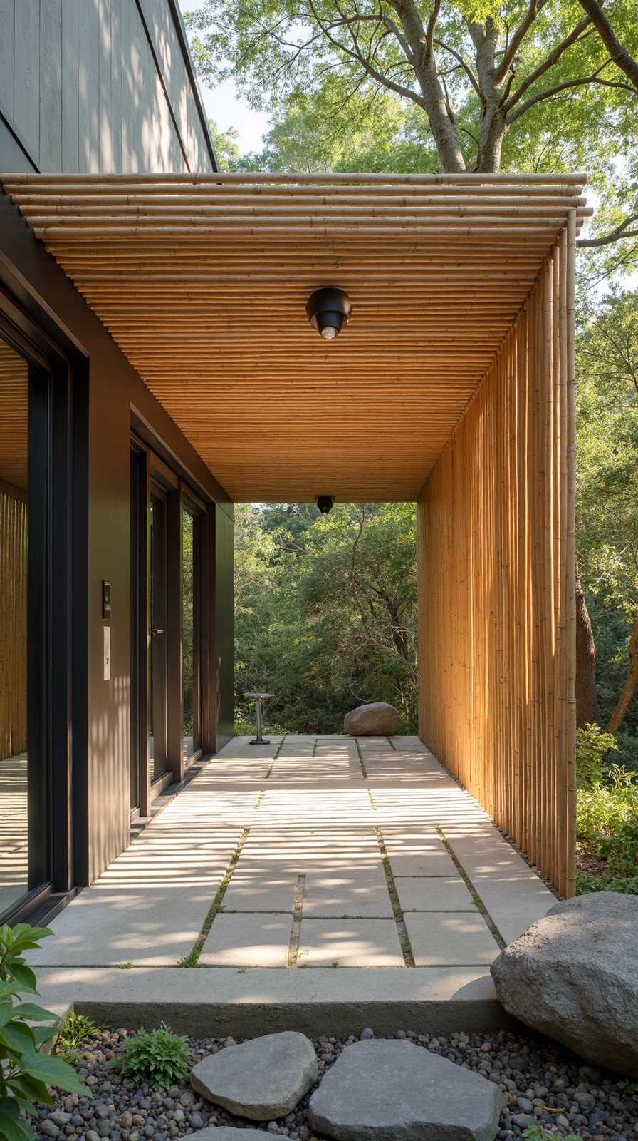 peaceful minimalist japanese inspired zen pergola