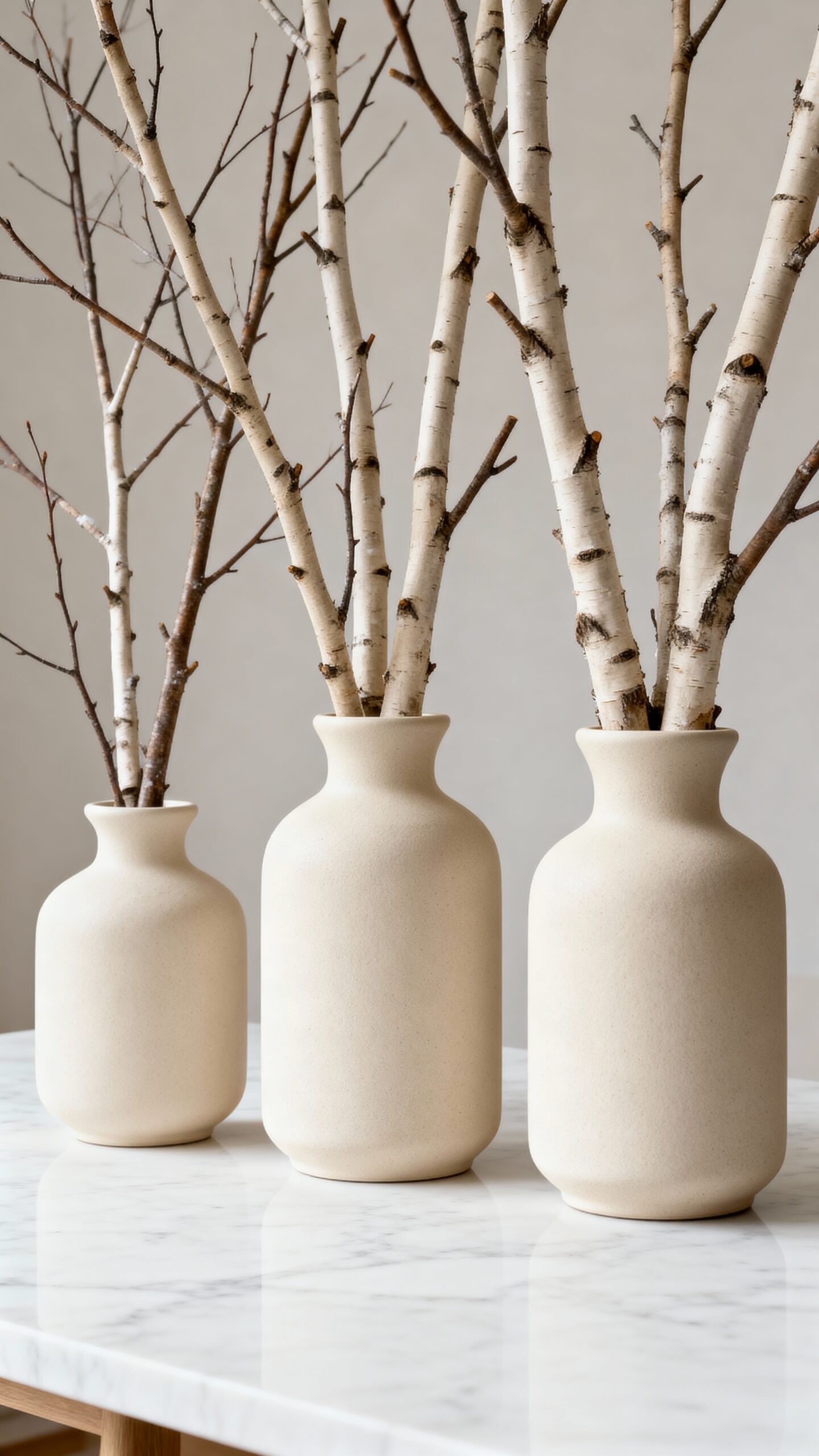 peaceful natural winter branch decor