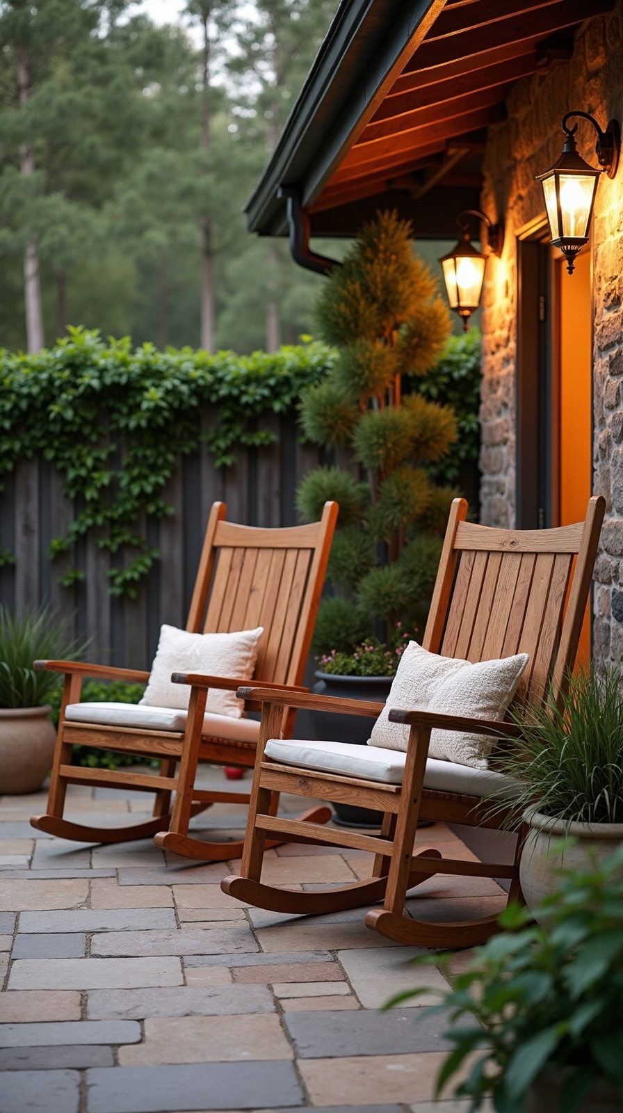 peaceful outdoor rocking chair sanctuary