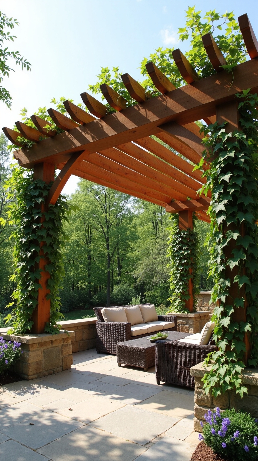 pergola privacy haven with climbing vines