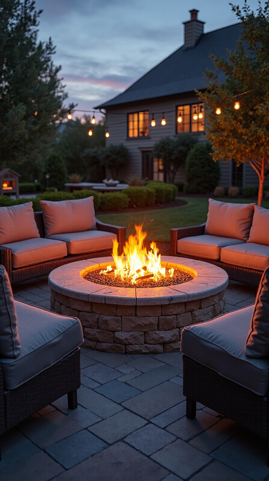 permanent outdoor centerpiece with windbreak design