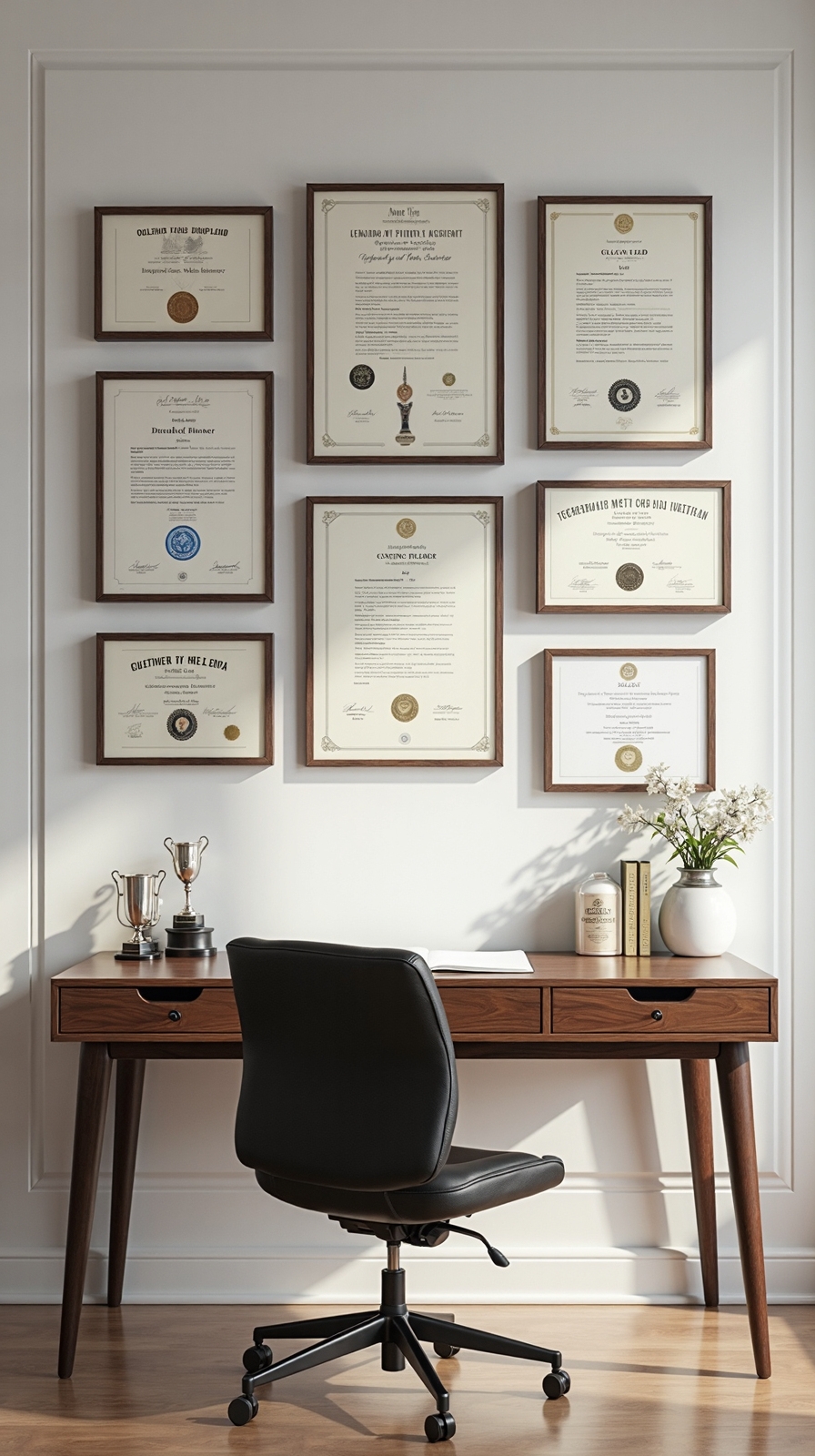 personalized achievements display inspiring workspace