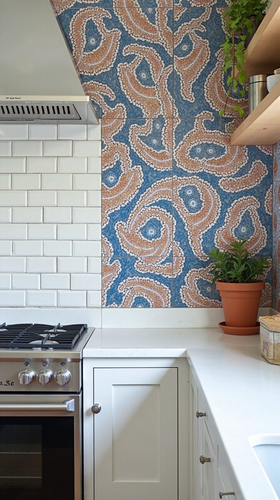 personalized artistic kitchen tile design