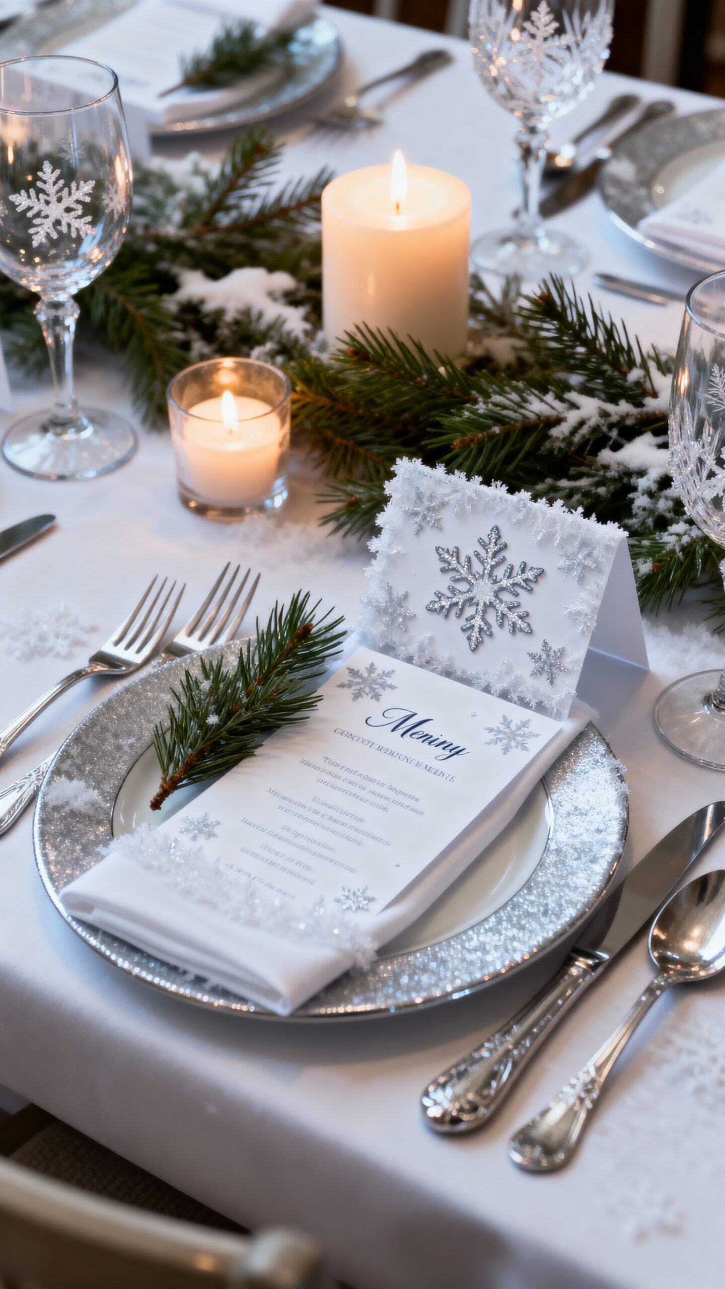 personalized winter tablescape accents