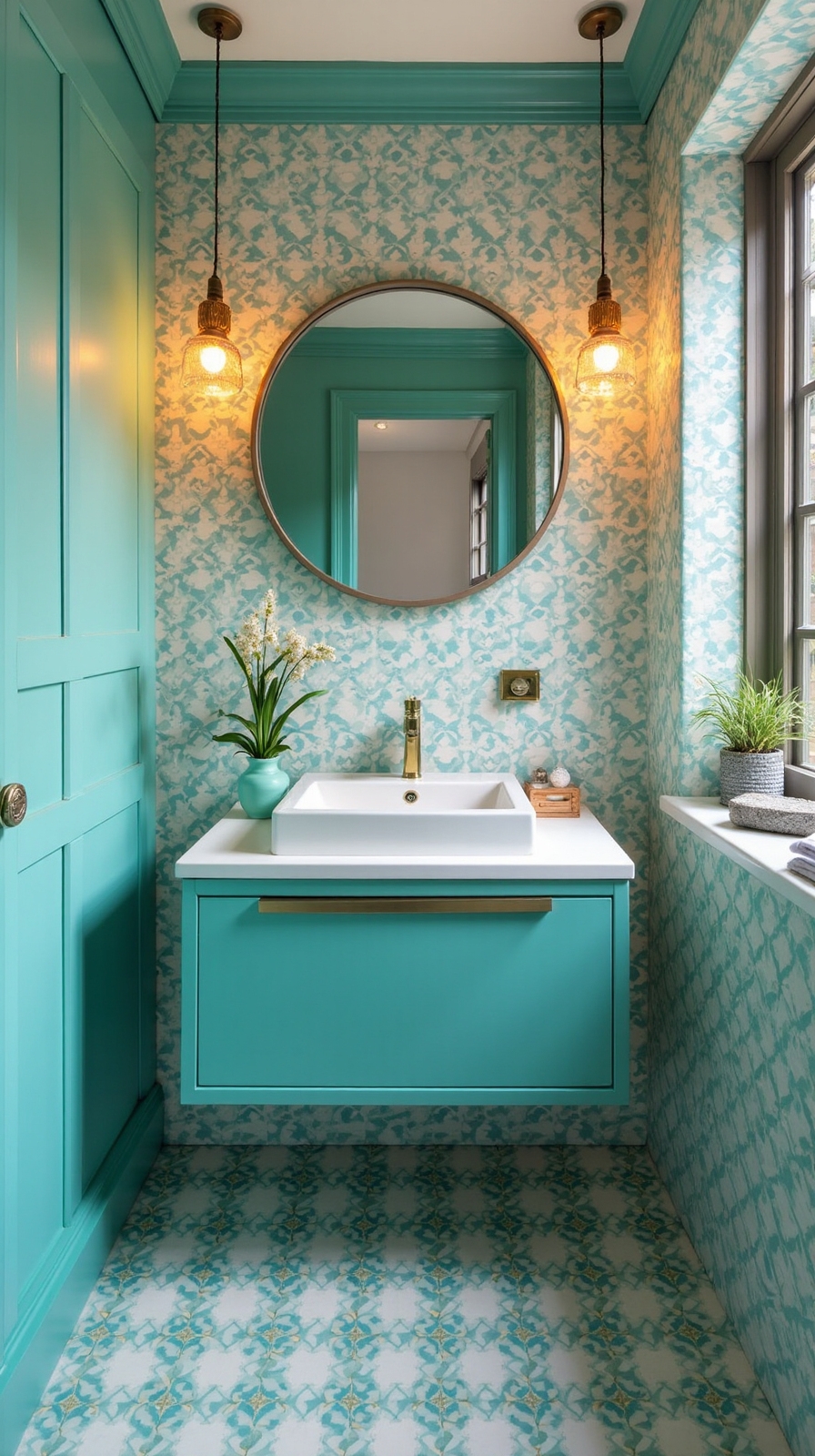 playful small funky bathroom ideas