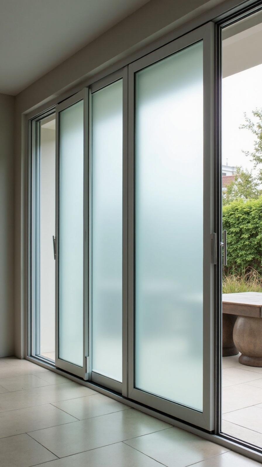 privacy enhancing smart glass doors