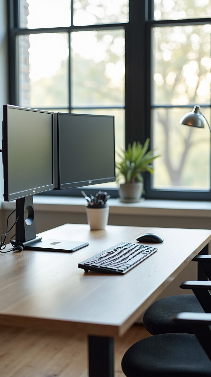 productive ergonomic standing desk setup
