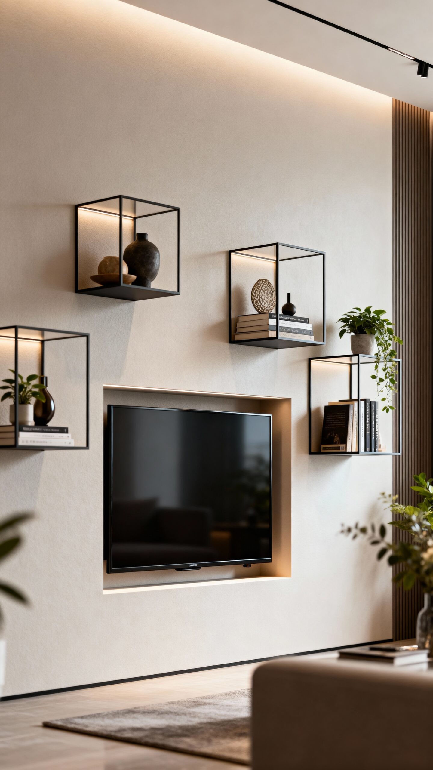 recessed enclosed illuminated concealed storage