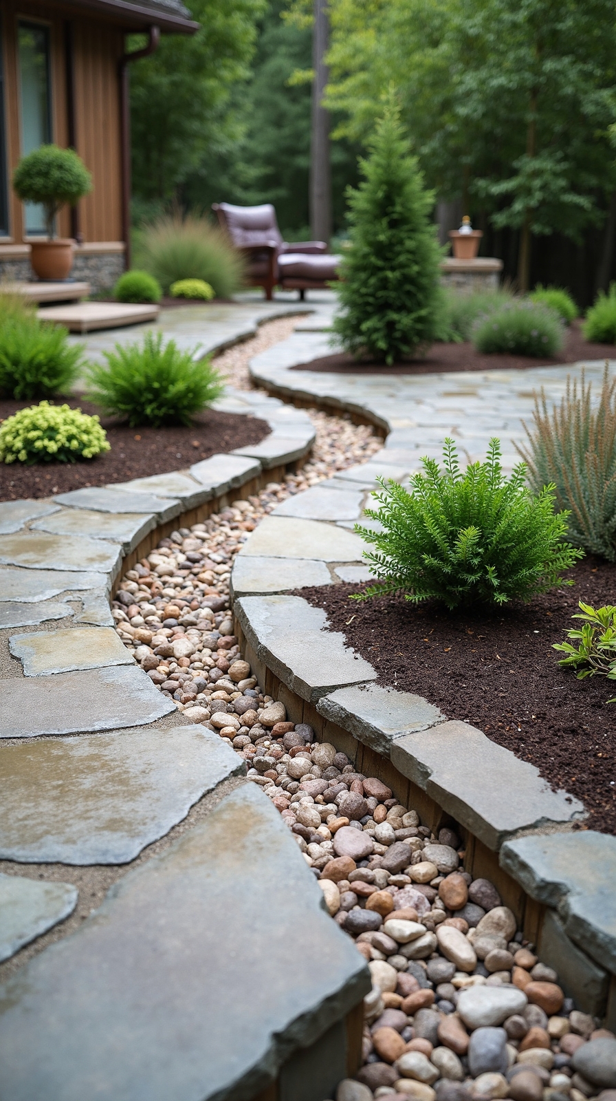 redirects water away from patio