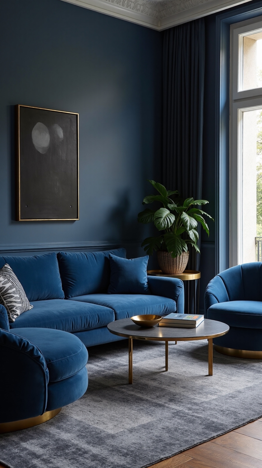 refined navy sophisticated monochromatic sanctuary