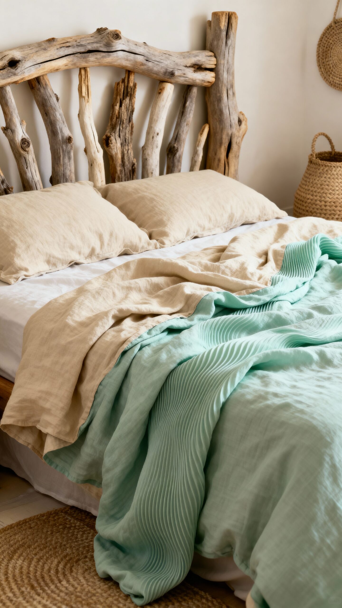 relaxed coastal serenity with linen bedding