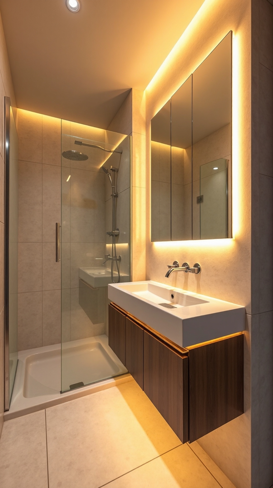 relaxing spa like ambiance with strategically placed led