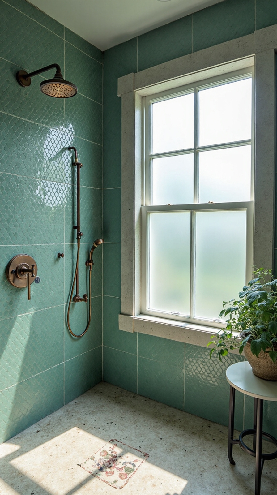 relaxing spa like jade green mosaic