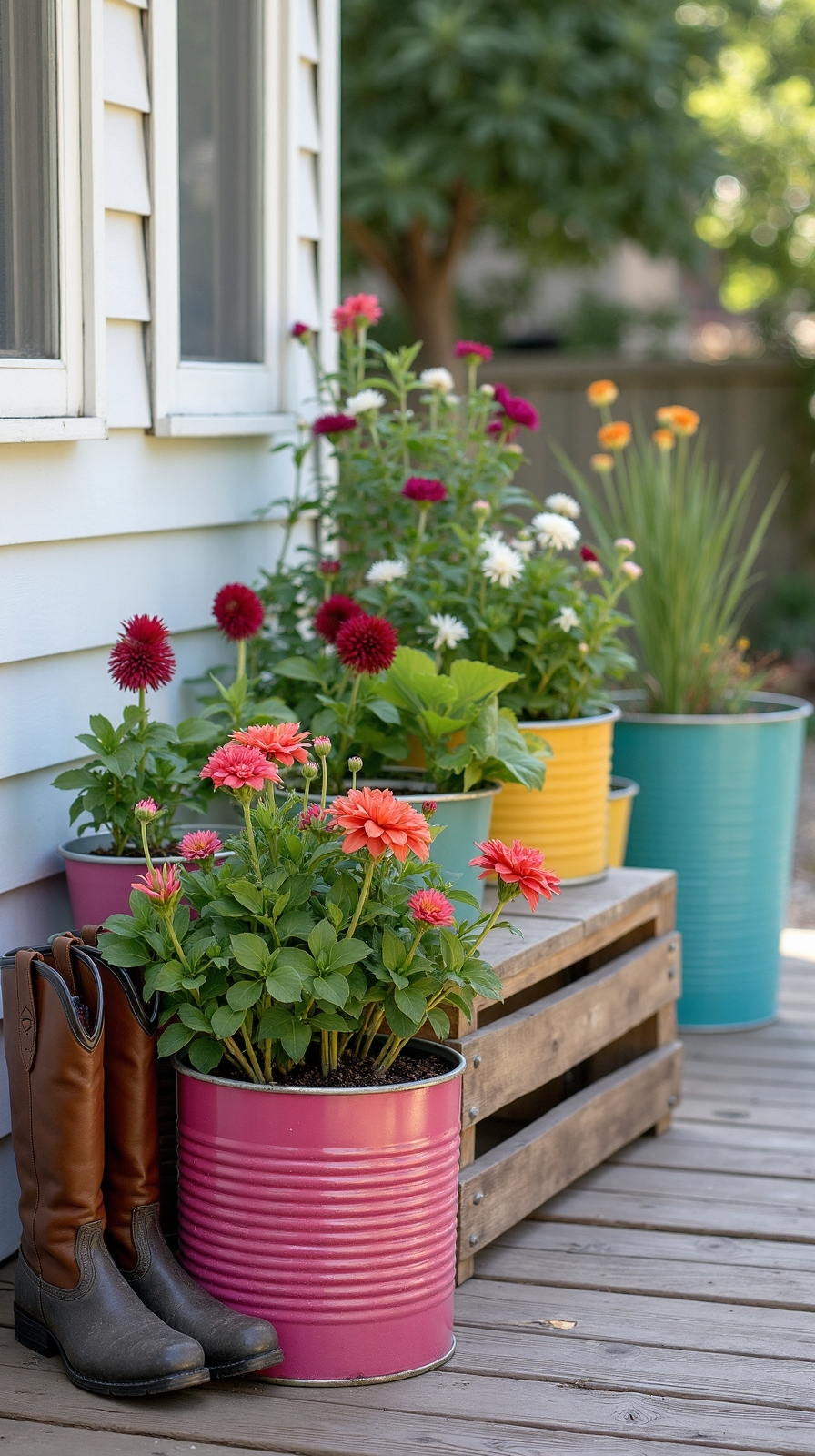 repurposed budget friendly personality filled small space garden