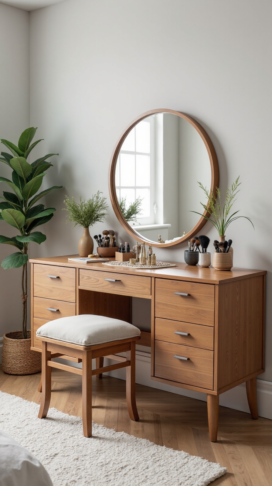repurposed dresser vanity organizational solution