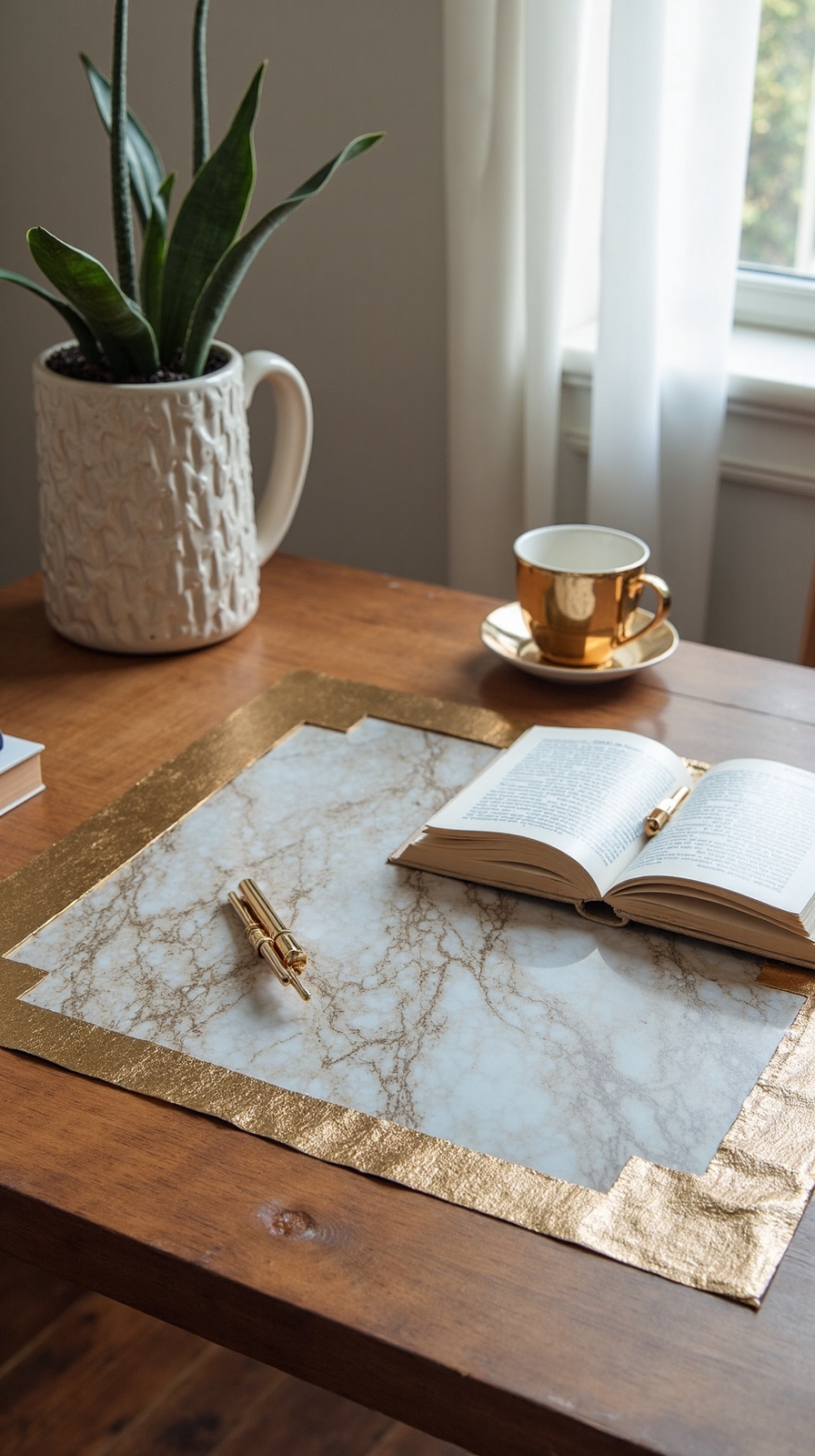 repurposed luxury desk pad creation