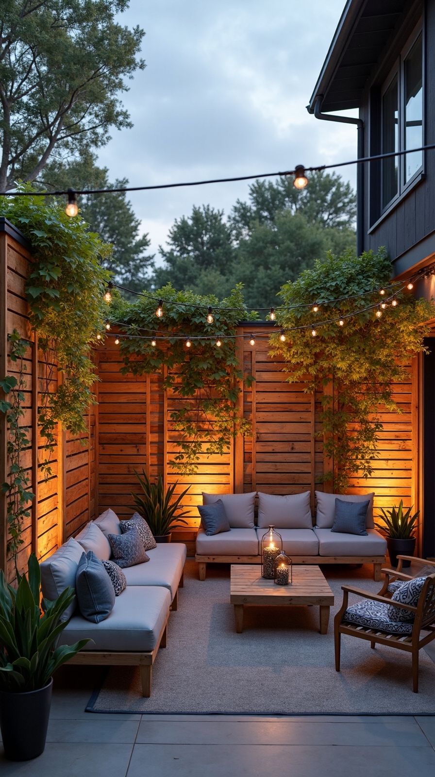 repurposed wood pallet privacy screens