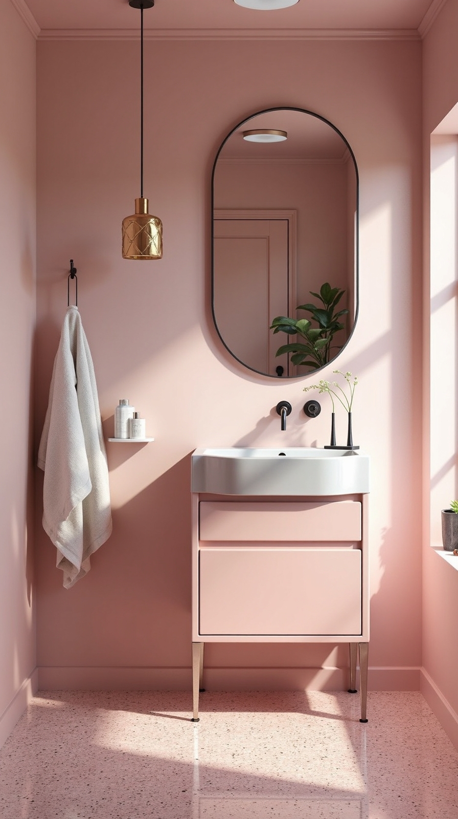 retro modern bathroom charm