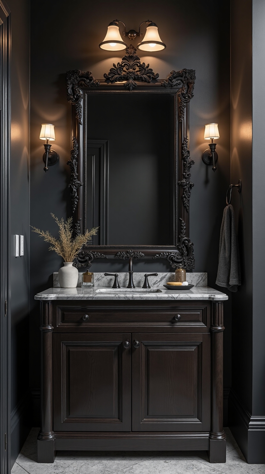 rich dramatic durable ebony vanities