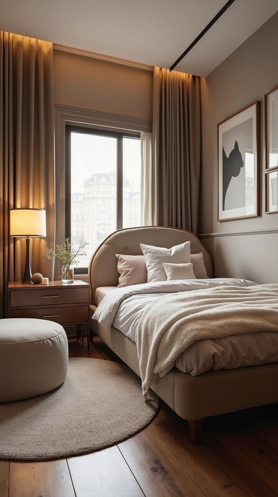 rounded furniture enhances spatial flow