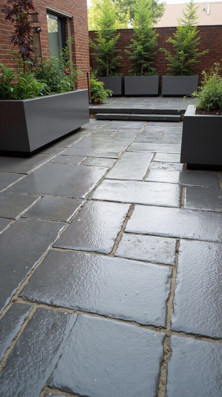 rugged contemporary industrial outdoor paving