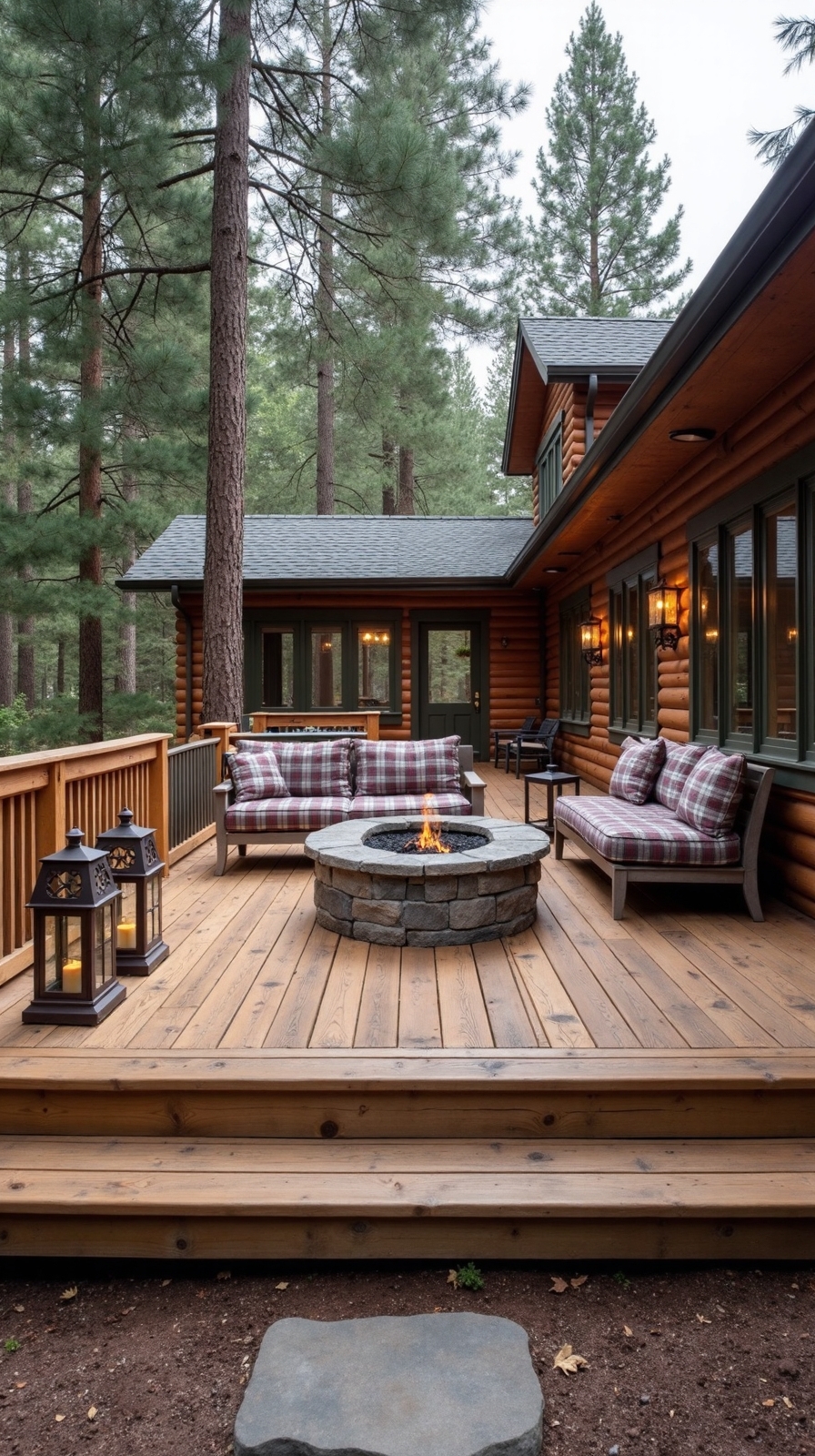 rustic cabin platform outdoor living