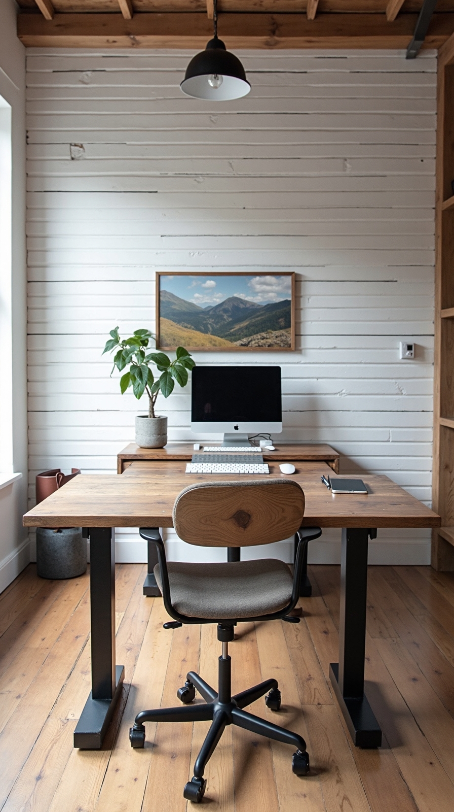 rustic charm in modern office