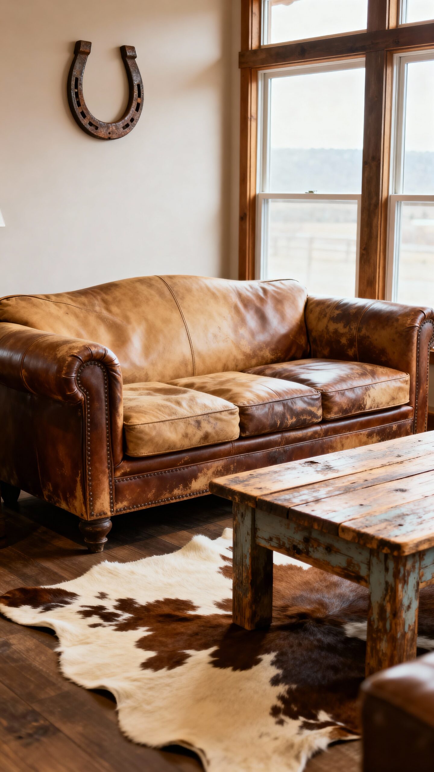 rustic charm western living room