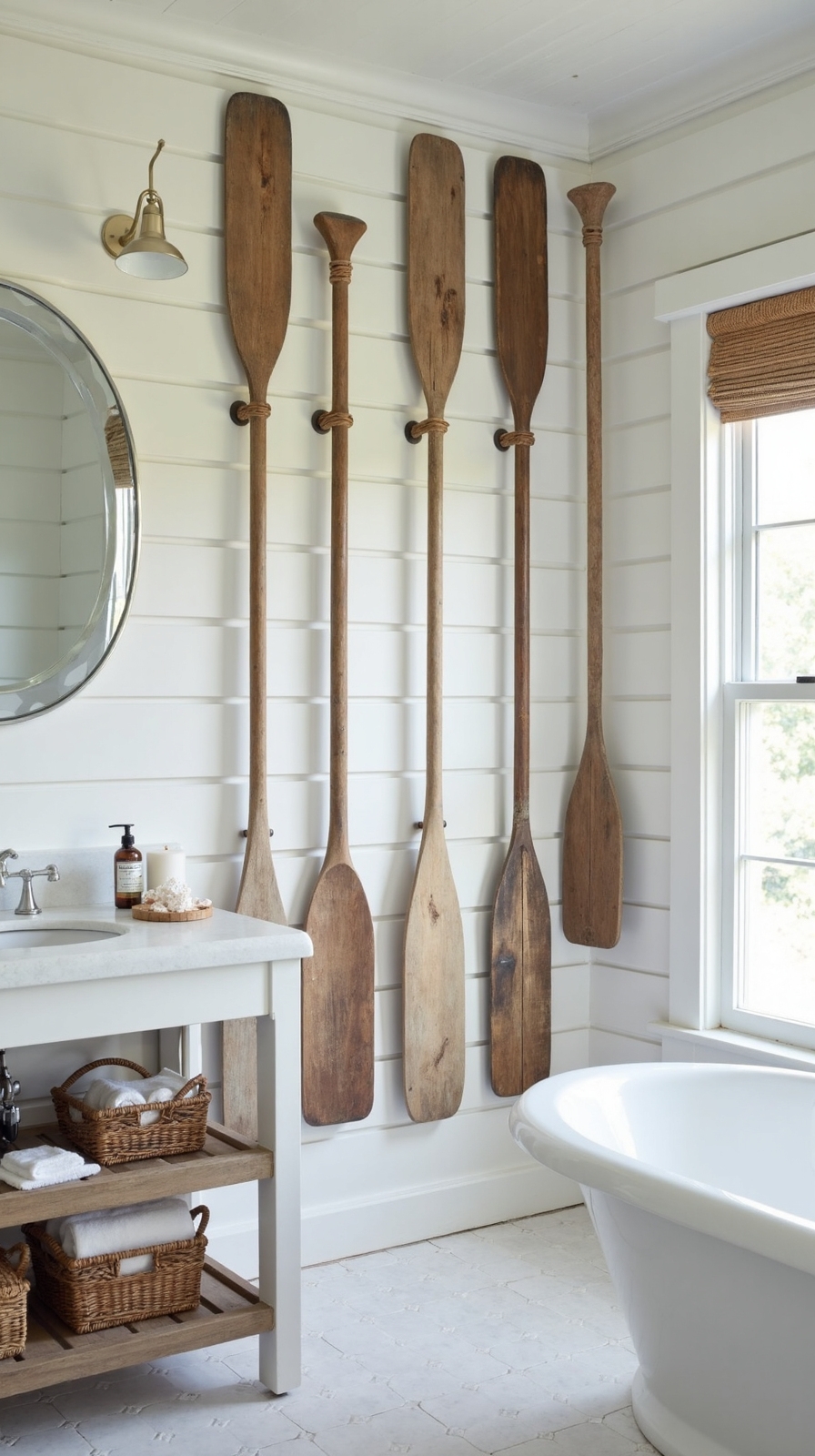 rustic coastal bathroom wall decor